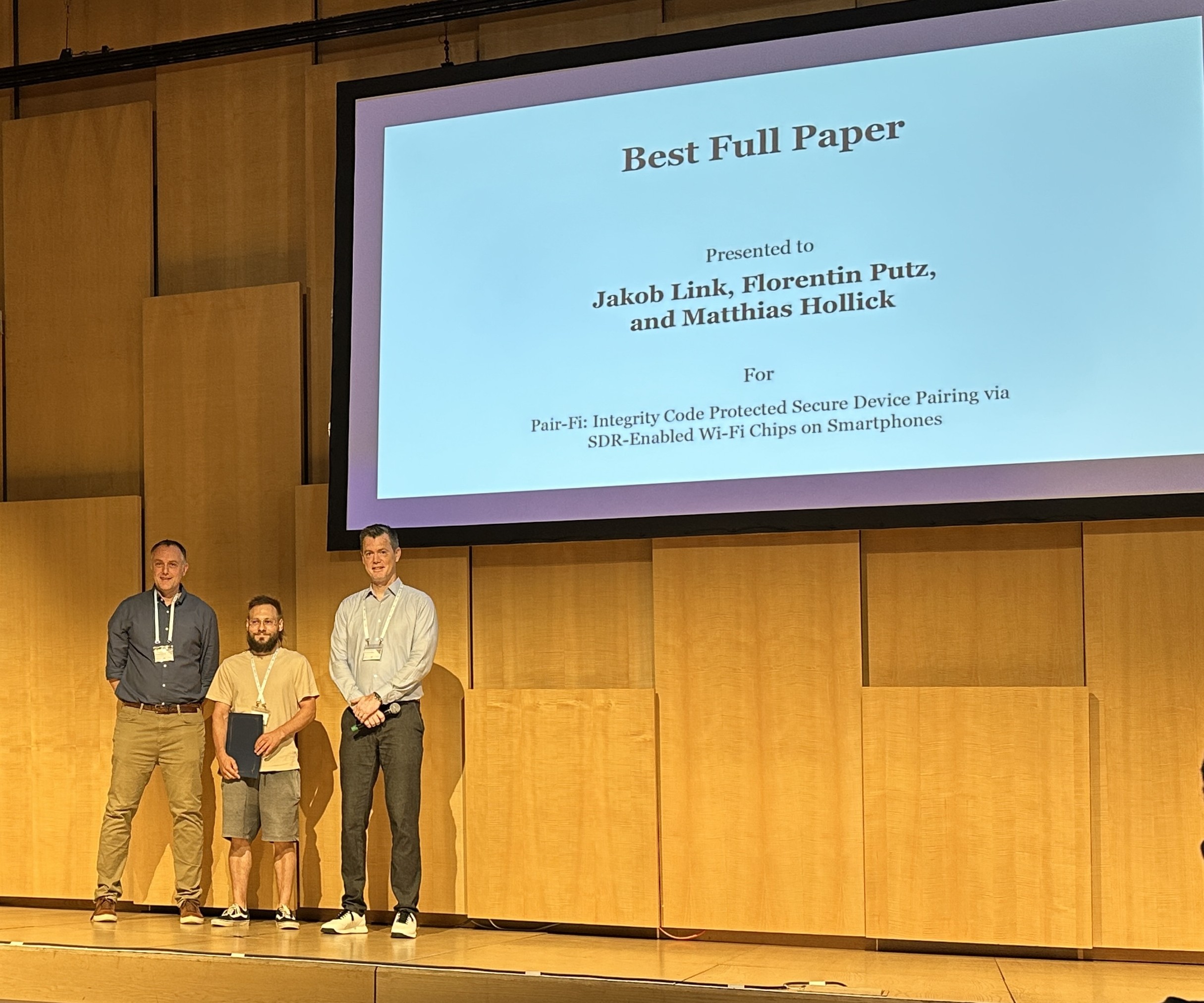 Award Ceremony Best Full Paper Award